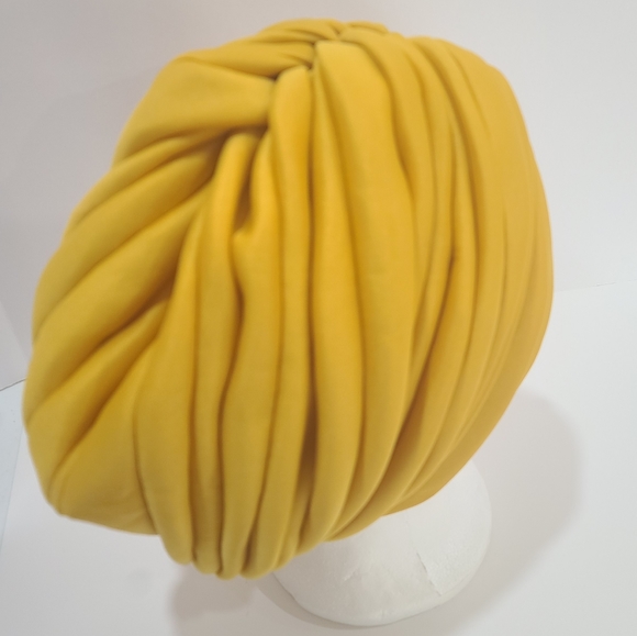 Handmade Pre-styled African Head Wrap, Yellow - Picture 4 of 12